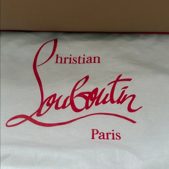 Christian Louboutin Tan and Red Studded Tote w/o wristlet - Picture 2 of 16